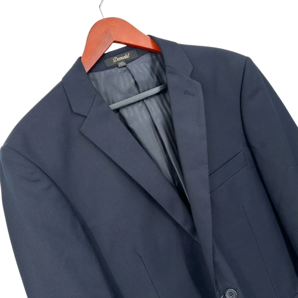 Demantie‎ 2-Button Suit Jacket Men's 40R Navy Blue Single Breasted Blazer NWT